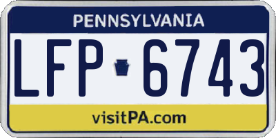PA license plate LFP6743