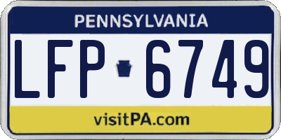 PA license plate LFP6749