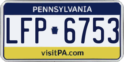 PA license plate LFP6753