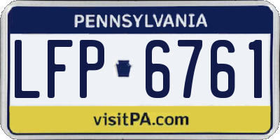 PA license plate LFP6761