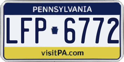 PA license plate LFP6772
