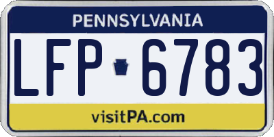 PA license plate LFP6783