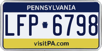 PA license plate LFP6798