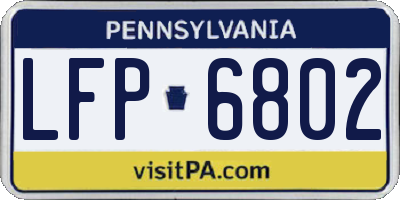 PA license plate LFP6802
