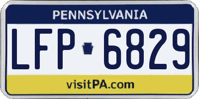 PA license plate LFP6829