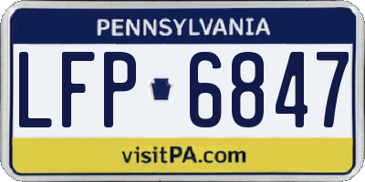 PA license plate LFP6847
