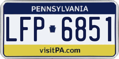 PA license plate LFP6851