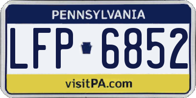 PA license plate LFP6852