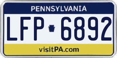 PA license plate LFP6892