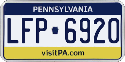 PA license plate LFP6920