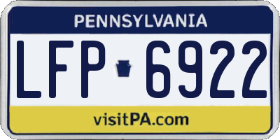PA license plate LFP6922