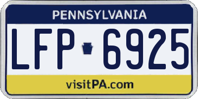 PA license plate LFP6925