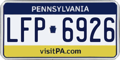 PA license plate LFP6926