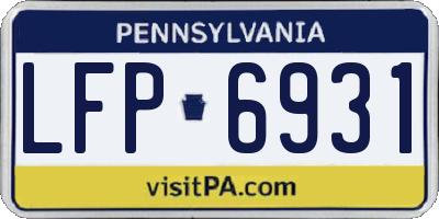 PA license plate LFP6931