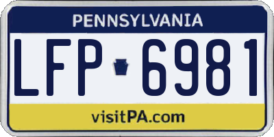 PA license plate LFP6981