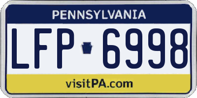 PA license plate LFP6998