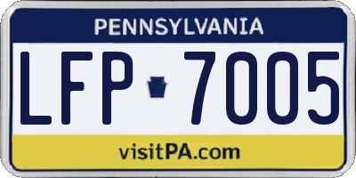 PA license plate LFP7005