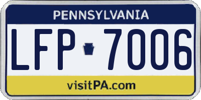 PA license plate LFP7006