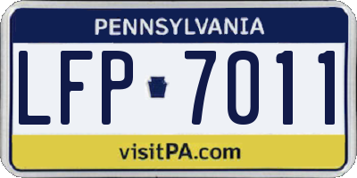 PA license plate LFP7011
