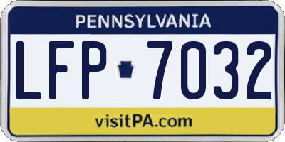 PA license plate LFP7032