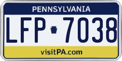 PA license plate LFP7038