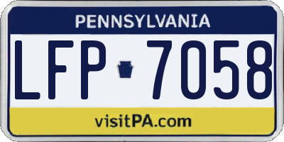 PA license plate LFP7058
