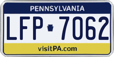 PA license plate LFP7062
