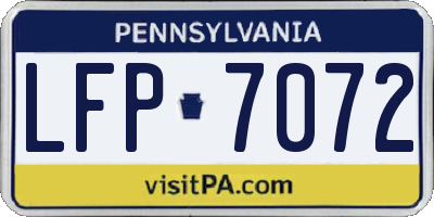 PA license plate LFP7072