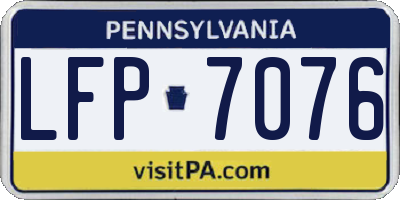 PA license plate LFP7076