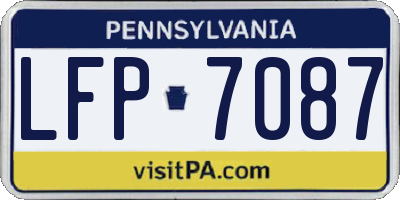 PA license plate LFP7087
