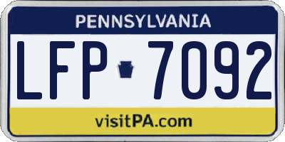 PA license plate LFP7092