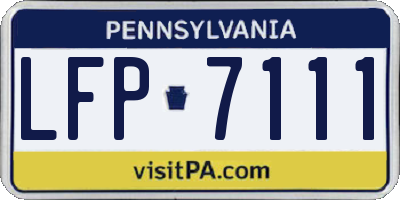 PA license plate LFP7111