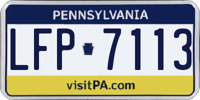 PA license plate LFP7113