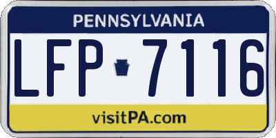 PA license plate LFP7116