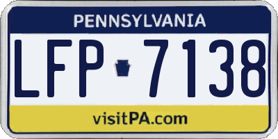 PA license plate LFP7138