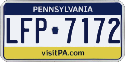 PA license plate LFP7172