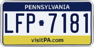 PA license plate LFP7181