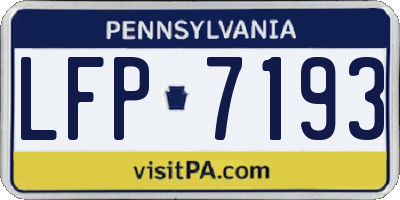 PA license plate LFP7193