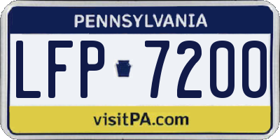 PA license plate LFP7200
