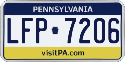 PA license plate LFP7206