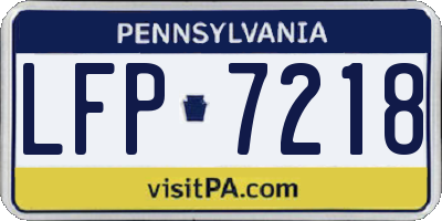 PA license plate LFP7218
