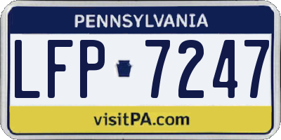 PA license plate LFP7247