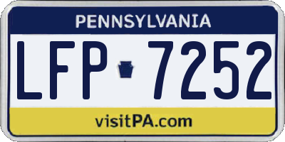 PA license plate LFP7252