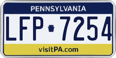 PA license plate LFP7254