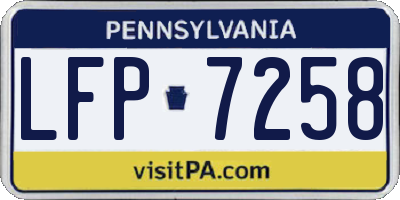 PA license plate LFP7258