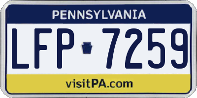 PA license plate LFP7259