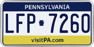 PA license plate LFP7260