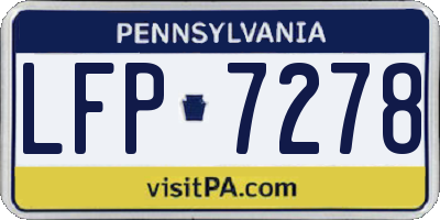 PA license plate LFP7278