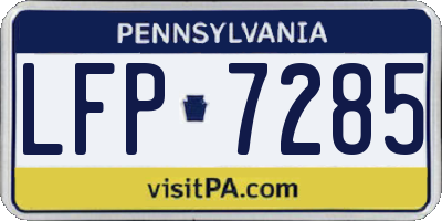 PA license plate LFP7285