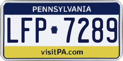 PA license plate LFP7289